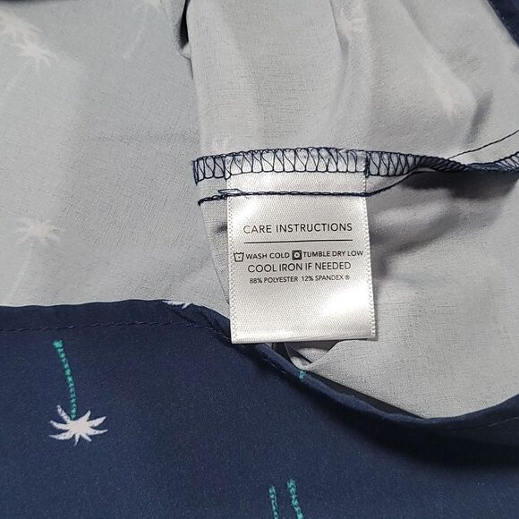 Mizzen Main Mens Leeward XL Trim Fit Blue Palm Tree AOP  Performance - Picture 9 of 12